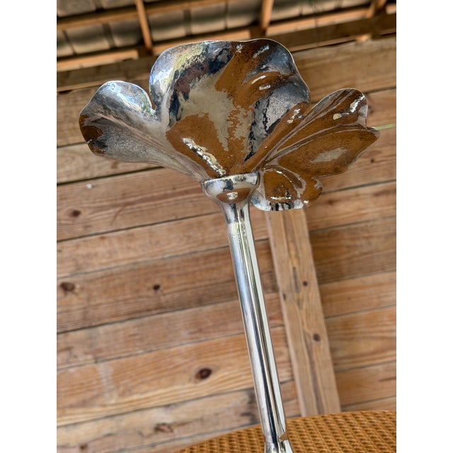 Vintage Sculptural Silver-Plated Flower Form Candlestick or Bud Vase, Bacillar For Sale - Image 4 of 11
