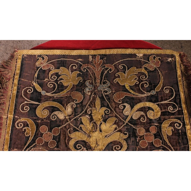 Embroidered Velvet and Silk Fabric, 1500s For Sale - Image 6 of 9