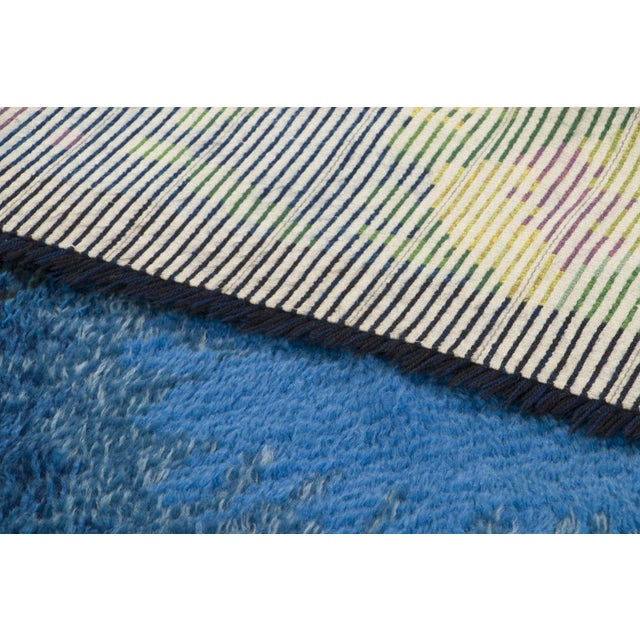 Textile Vintage Swedish Rya Wool Rug With Abstract Design by Rug & Kilim, 1950-1959 For Sale - Image 7 of 9