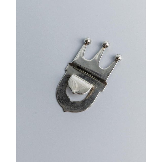 Vintage Silver-Plated Crown Bottle Opener, Italy, 1980s For Sale - Image 6 of 11