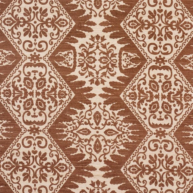 Contemporary SAMPLE - Schumacher Berkeley Hand Printed Silk Fabric In Chestnut For Sale - Image 3 of 6