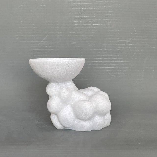 Round Hand Carved Marble Vessel by Tom Von Kaenel For Sale - Image 4 of 6