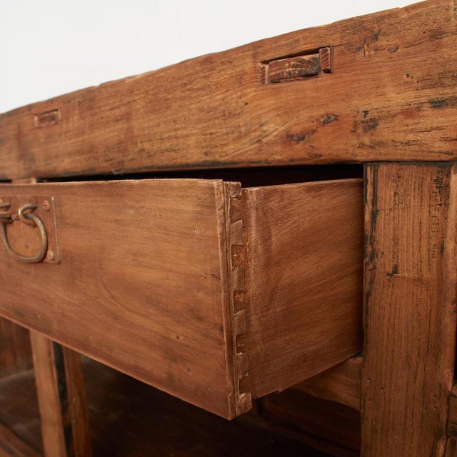 Antique Rustic Elm Haberdashery Kitchen Island Sideboard For Sale - Image 8 of 14