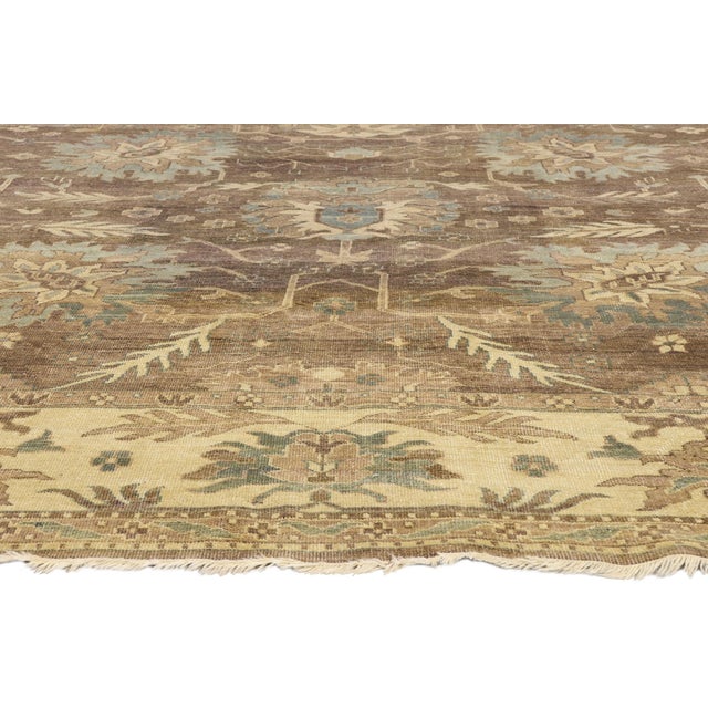 Vintage Indian Oushak Rug, 09'01 X 11'09 For Sale - Image 4 of 10