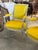1980s 1980s Limoncello Tone on Tone Silk Covered Arm Accent Chair Pair With Grey Washed Wood Frame For Sale - Image 5 of 10