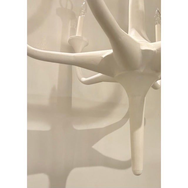 Modern Currey & Company Modern White Wrought Iron Albion Chandelier For Sale - Image 3 of 6