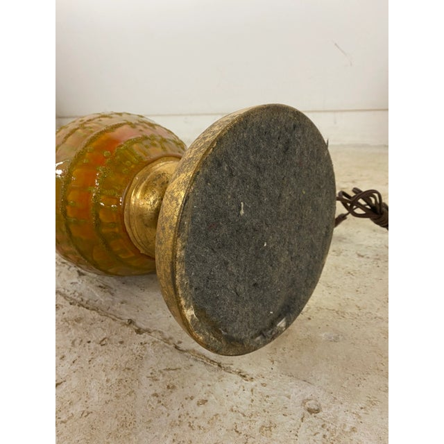 Green Mid-Century Modern Lava Drip Glaze Lamps, Orange and Green For Sale - Image 8 of 10