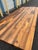 Super cool farm house butcher block dining table with double iron pedestal bases. The table is in brand new condition with...
