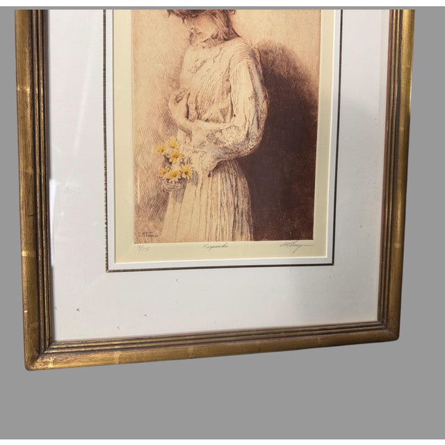 American Vintage Gold Framed s.m. Thompson Keepsake Limited Edition 3/75 Portrait Print For Sale - Image 3 of 6
