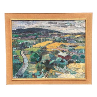 Tadeusz Kamasa, Landscape, 1960s, Oil on Canvas For Sale
