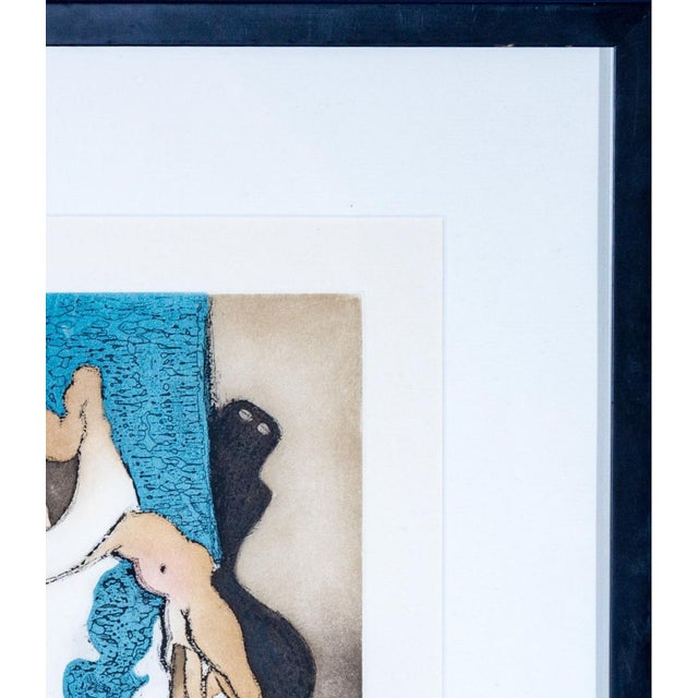 Blue "En Chair Et en Or" (In Flesh and Gold) - A Striking Aquatint Etching by Dorothea Tanning (1973) For Sale - Image 8 of 11