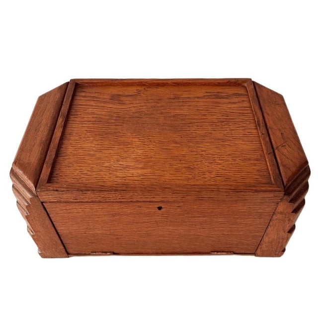 Vintage Amsterdam School Cigar Box in Oak, 1930s For Sale - Image 9 of 11