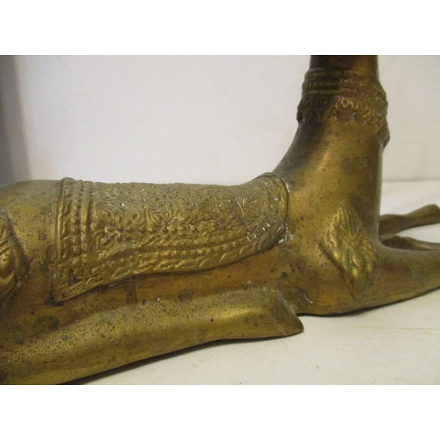 Vintage Sarreid Brass Deer Figurine Reclining With Brass Details For Sale - Image 11 of 12