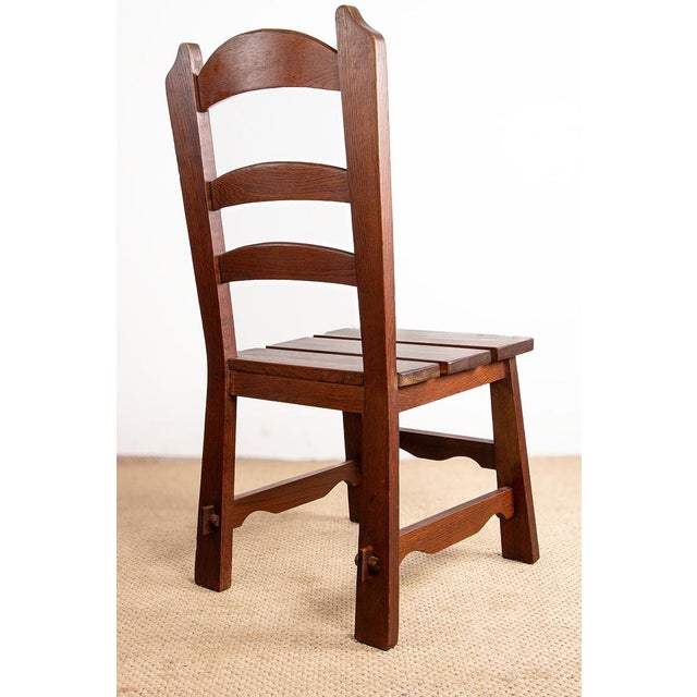Large Brutalist Chairs in Oak from René Gabriel, 1950s, Set of 6 For Sale - Image 16 of 18