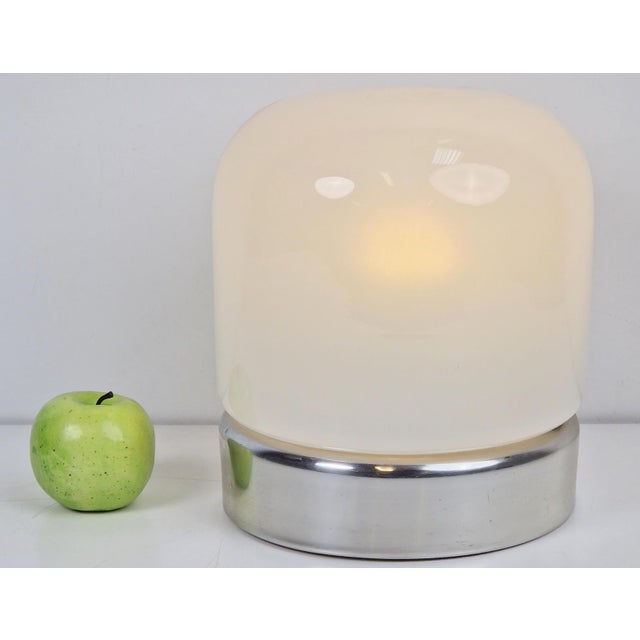 Mid-Century Table Lamp in Frosted Glass and Aluminium from Doria Leuchten, 1960s For Sale - Image 4 of 12