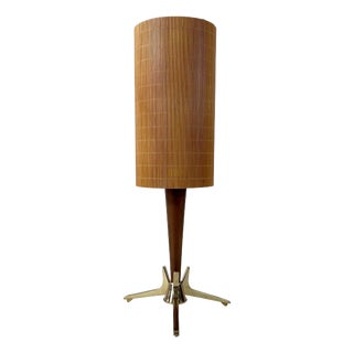Vintage Swedish Table Lamp in Teak and Brass, 1950s For Sale