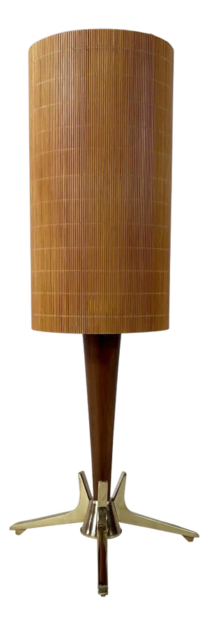Vintage Swedish Table Lamp in Teak and Brass, 1950s