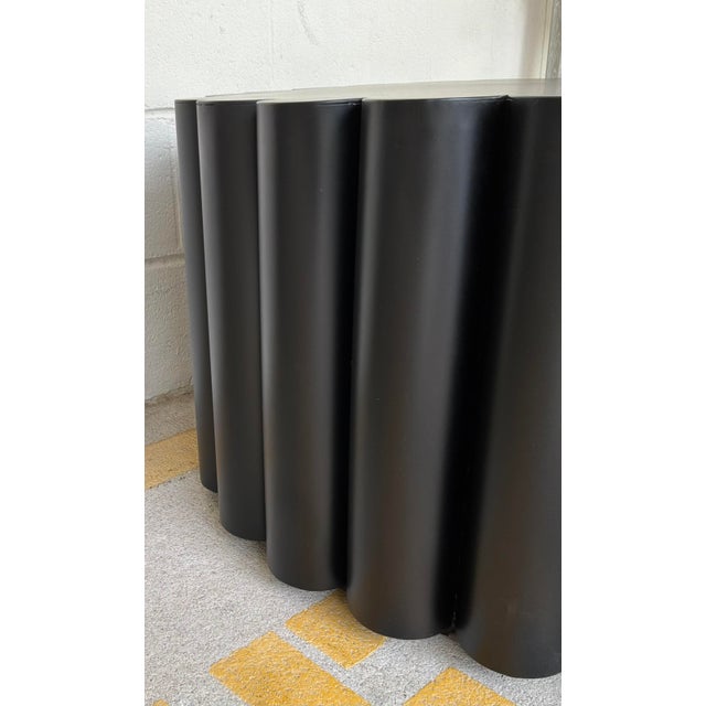 Modern Noir Company Modern Black Steel Scalloped Rose Coffee Table For Sale - Image 3 of 4