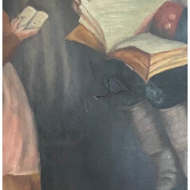 American Primitave School Oil Painting on Canvas, 19th Century For Sale - Image 10 of 12