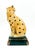 Vintage Staffordshire Style Crackle Glazed Ceramic Cheetah on Green Pillow – Hollywood Regency / Safari Chic For Sale In Houston - Image 6 of 9