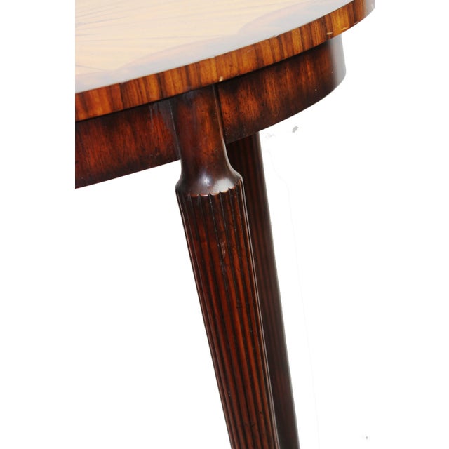 2010s Pasargad N Y Aubergine Finished Mahogany Oval Occasional Table For Sale - Image 5 of 8