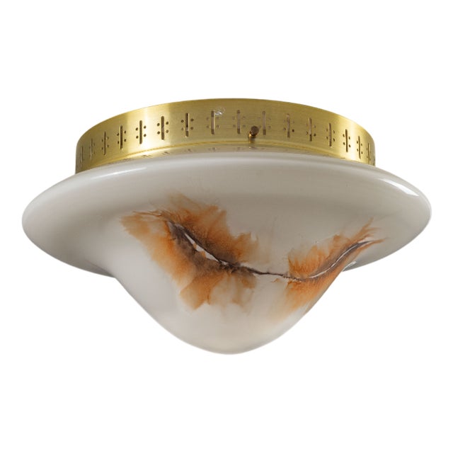 Vintage Decorated Ceiling Lamp from Rosdala Glasbruk, 1970s For Sale