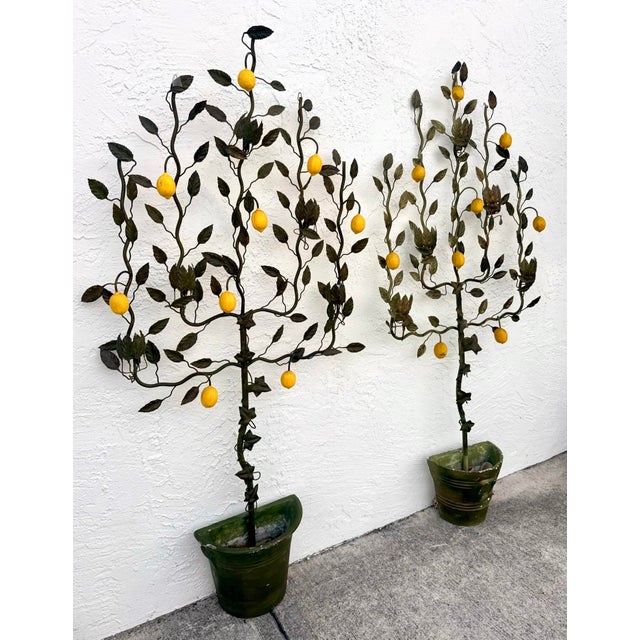 Vintage Italian Lemon Tole Tree Lights - A Pair For Sale - Image 12 of 12