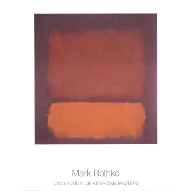 Abstract Mark Rothko 'Untitled (1962)' Abstract Red,Orange,Brown Germany Offset Lithograph For Sale - Image 3 of 3