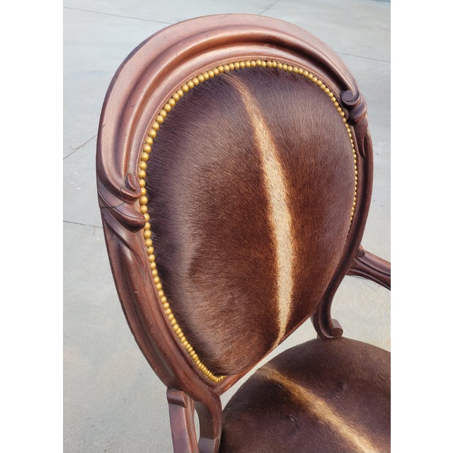 Early 20th Century Louis XVI Oval Back Chair With New Cowhide Upholstery For Sale - Image 16 of 18