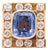 Gia Cert. 8.56 Carat Cushion Light Blue Sapphire 14k Gold Vintage Mens Ring, Size 8.5 For Sale