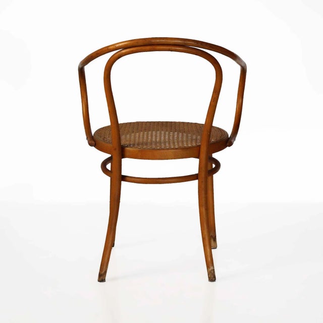 Mid-Century Modern Vintage Bentwood Armchairs With Caned Seats - A Pair For Sale - Image 3 of 10