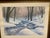 Watercolor snowy landscape with brook, signed by the Connecticut artist Charles McCaughtry, dated 1986. 20” x 29” image...