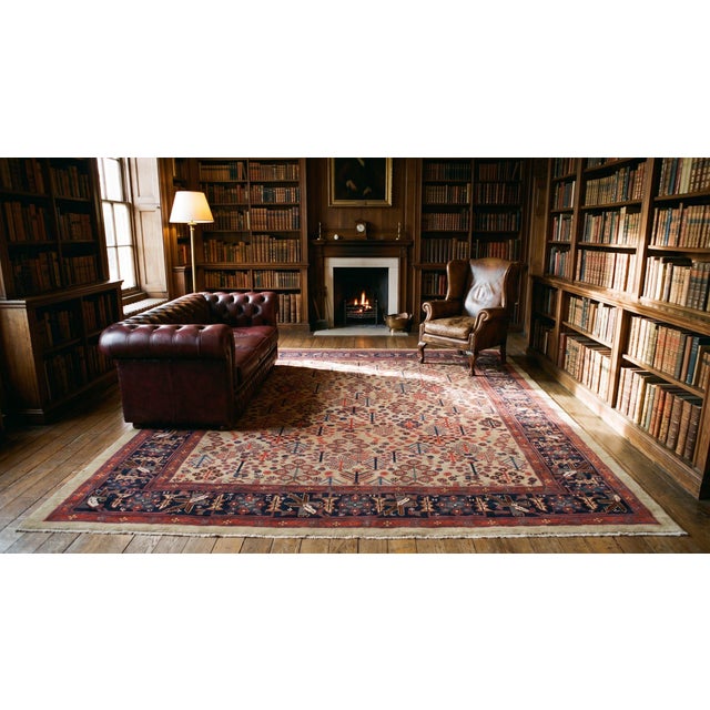 1880s Multicolor Tree of Life Tribal Shrub n.w Antique Bakshaiesh Rug Square Carpet For Sale - Image 12 of 12