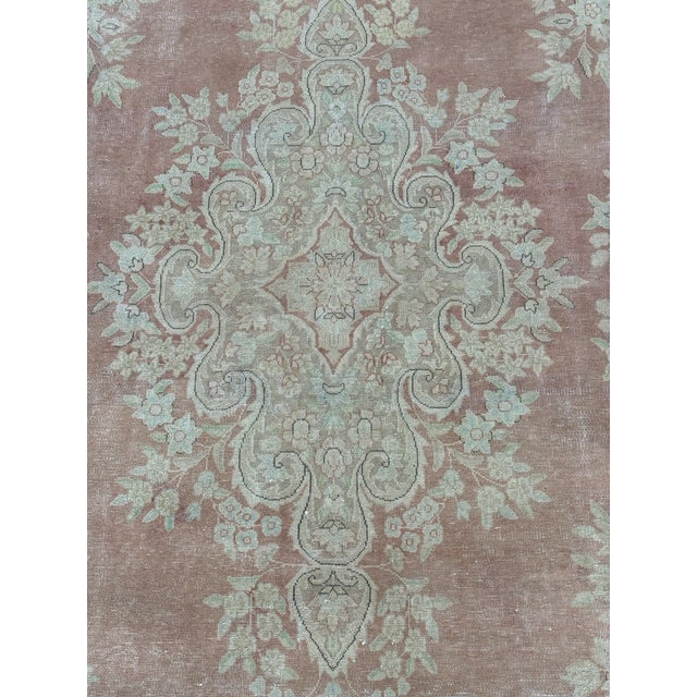 Orange 9ft 10in × 12ft 6in Kirman Design Hand-Knotted Wool Area Rug For Sale - Image 8 of 12