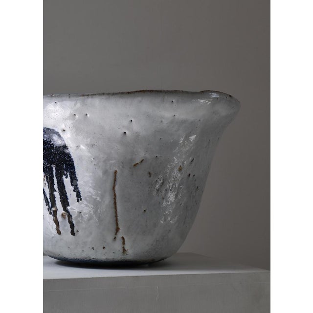 Monumental Danish Modern Stoneware Bowl attributed to Ole Bjørn Krüger, 1960s For Sale - Image 3 of 14