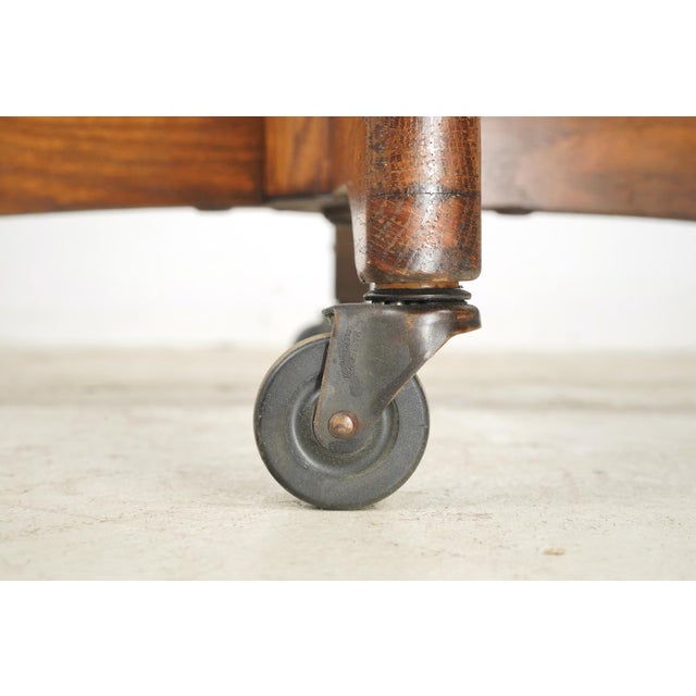 Early 20th Century Antique Solid Oak Swivel Office Chair For Sale - Image 5 of 7