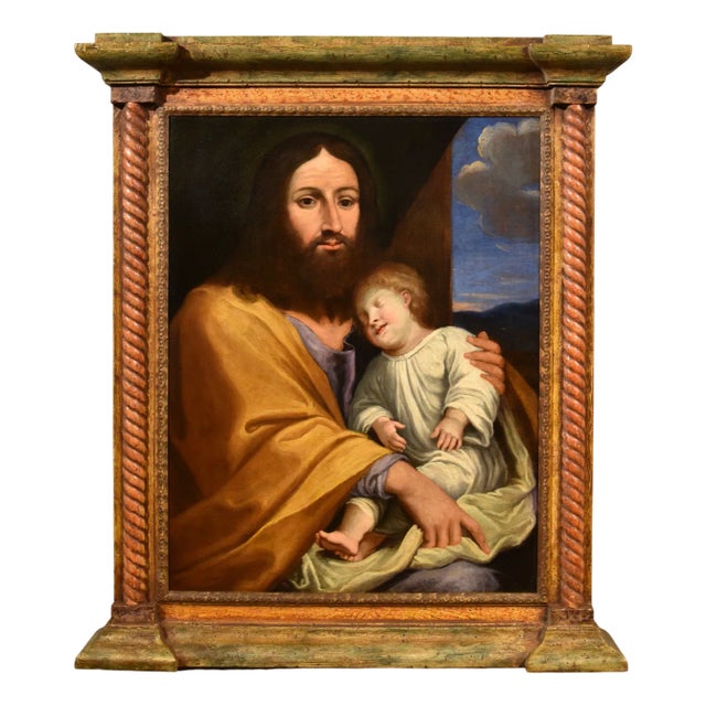 Follower of Giovan Battista Salvi, Baby Jesus, 1660, Oil on Canvas, Framed For Sale