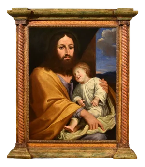 Follower of Giovan Battista Salvi, Baby Jesus, 1660, Oil on Canvas, Framed