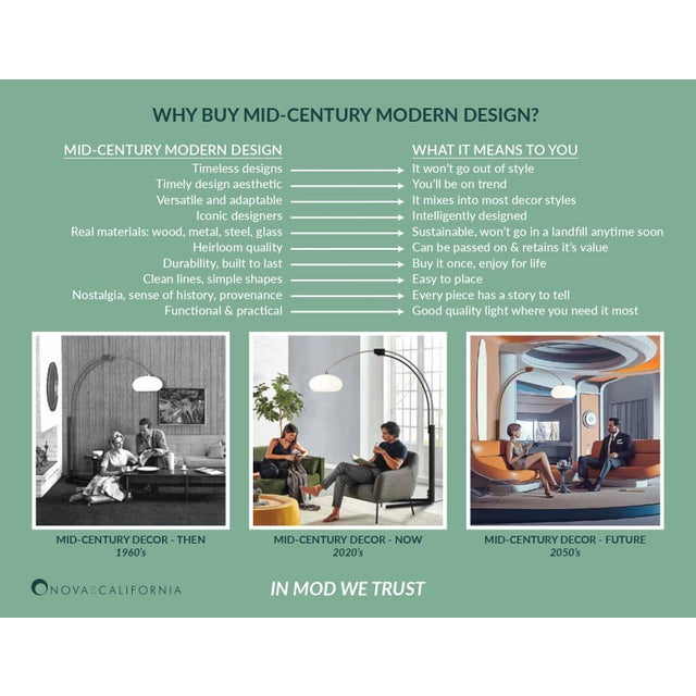 Original 1962 Triplet 3 Light Arc Floor Lamp - Satin Nickel, Black Marble Base, Dimmer Switch For Sale - Image 12 of 13