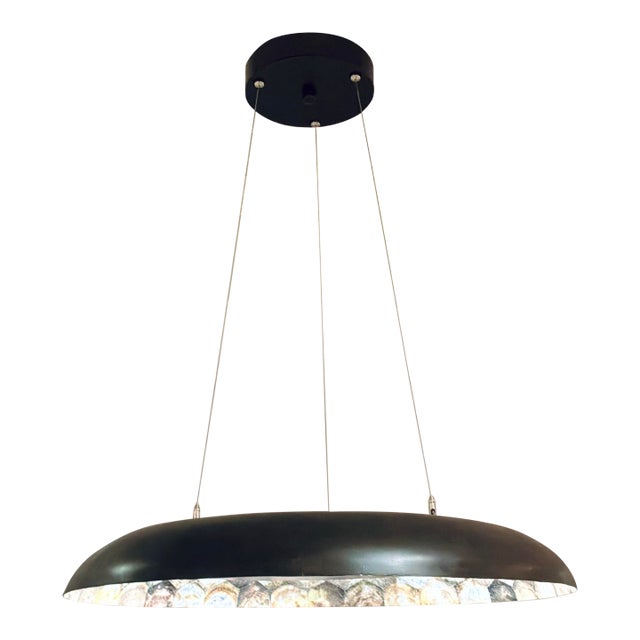 Currey & Company Modern Abalone Tairagai Chandelier For Sale