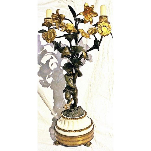 Rococo French Dore'-Bronze Candleabras - A Pair For Sale - Image 3 of 11