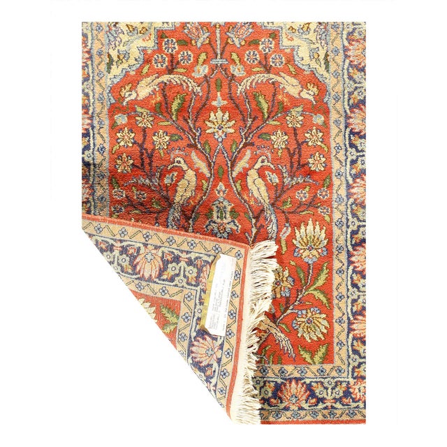 Traditional Pasargad DC Rose Color Fine Hand Knotted Silk Rug For Sale - Image 3 of 3