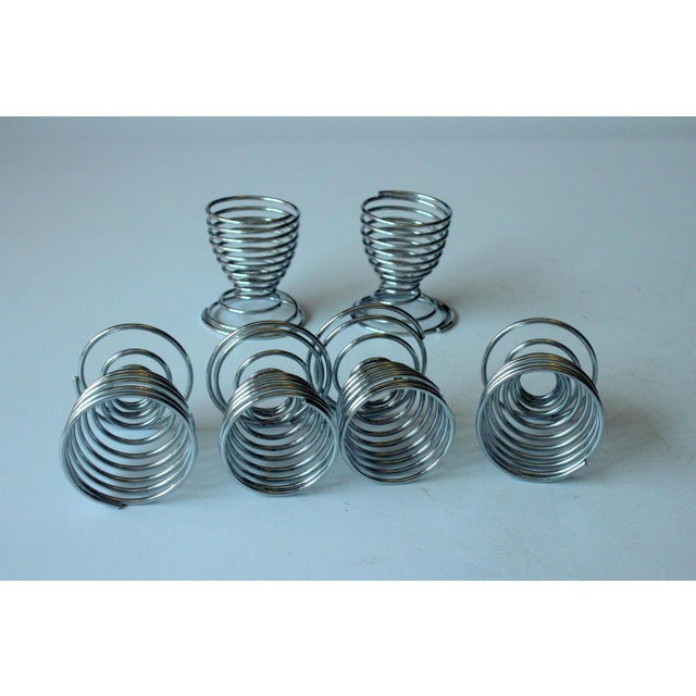 Stainless Steel Spiral Egg Cups - Set of 6 For Sale - Image 4 of 6