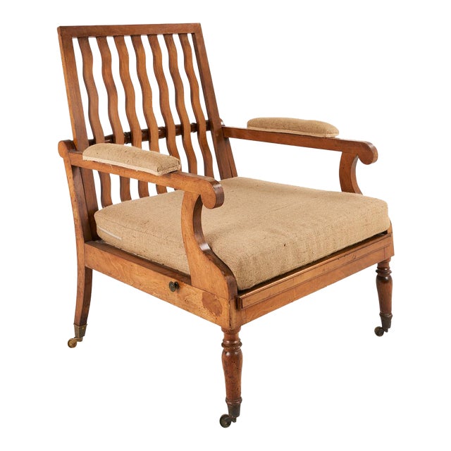 1820s Antique Schumacher Italian Walnut Reclining Chair For Sale