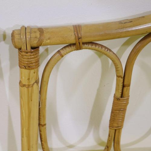 Pair of Single Bed Headboards in Woven Bamboo, Oval Shape