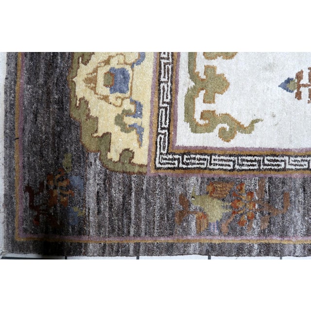 Textile 1960s, Vintage Tibetan Art Deco Khaden Rug 3' X 7' For Sale - Image 7 of 13