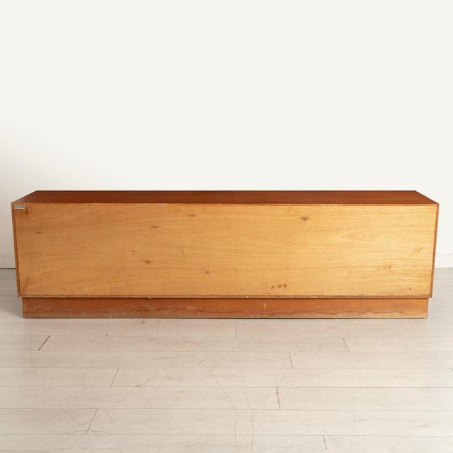 Mid-Century Modern Danish Teak Low Sideboard with Sliding Doors from Clausen & Son, 1970s For Sale - Image 9 of 11