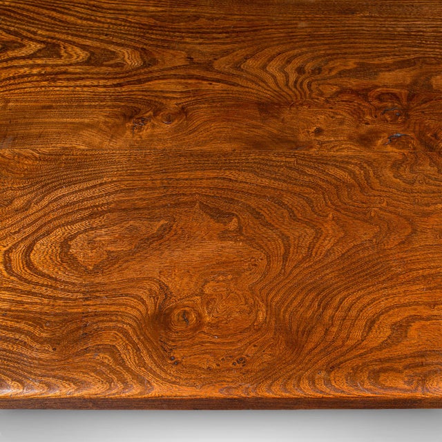 Brown Antique Farmhouse Table, English, Elm, Country Kitchen, Dining, Victorian, 1880 For Sale - Image 8 of 12