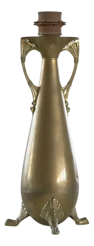 Sculptural Art Nouveau Table Lamp in Brass, 1940s