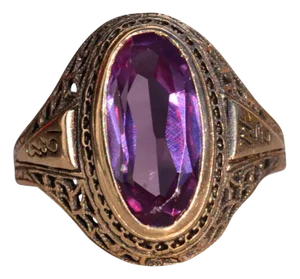 The Mount Elbert: Elongated Oval Sapphire in Antique Filigree Ring